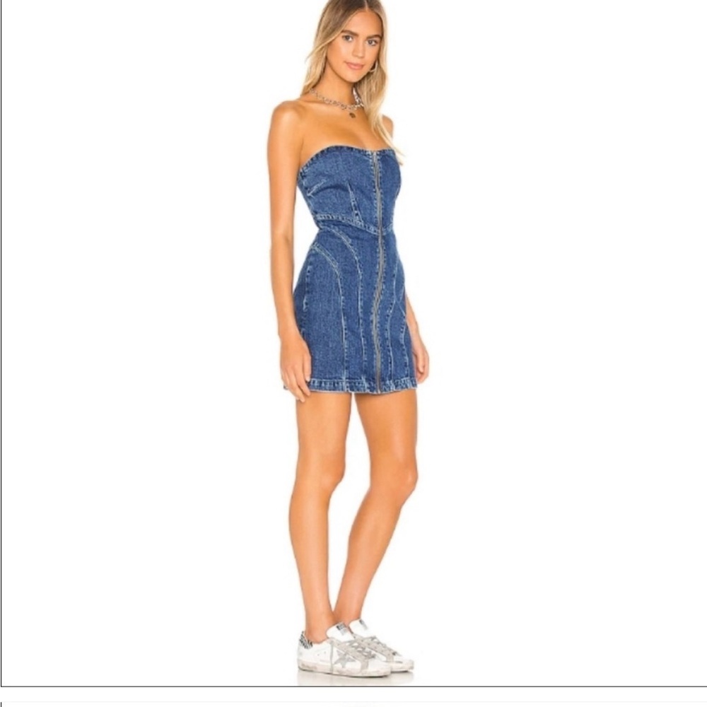 GRLFRND Isabella Strapless in Out of Sight Denim Dress - Picture 2 of 7